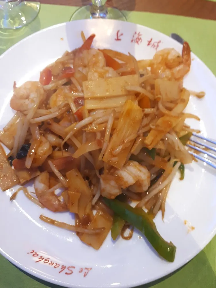 Wok Crevette Bambou Soja Poivrons Sauce Thai